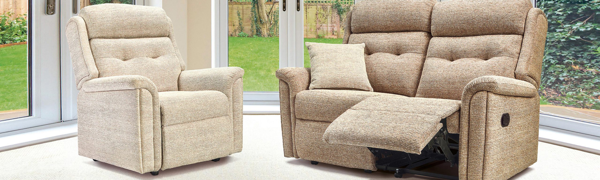 Fabric 3 Seater Power Recliner Sofas