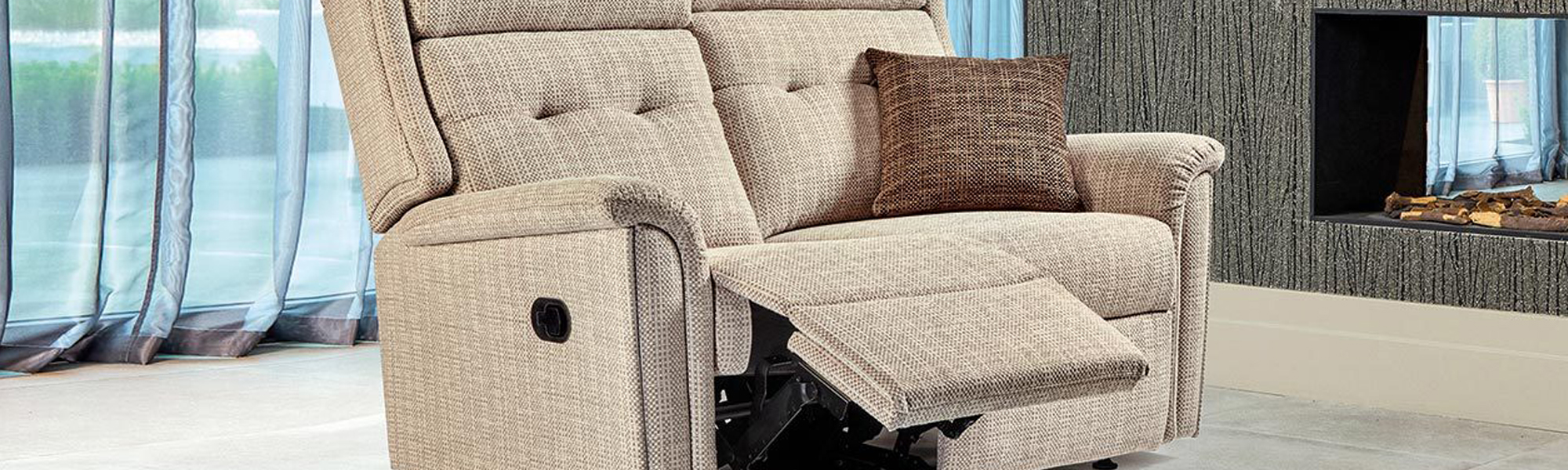 Fabric 2 Seater Manual Recliner Sofas