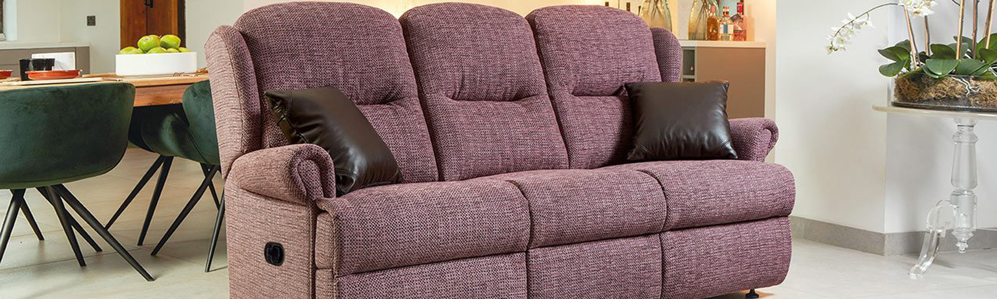 Fabric 3 Seater Power Recliner Sofas