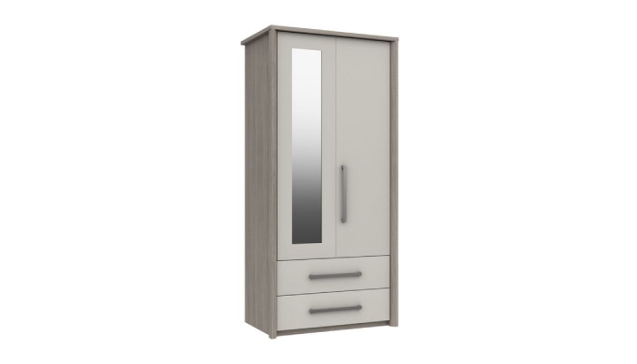 2 Door Combination Wardrobe with Mirror
