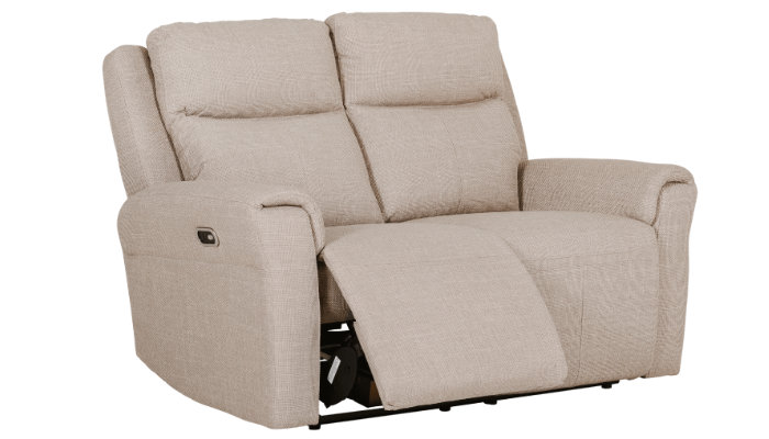 2 Seater Power Recliner Sofa in Mushroom Fabric