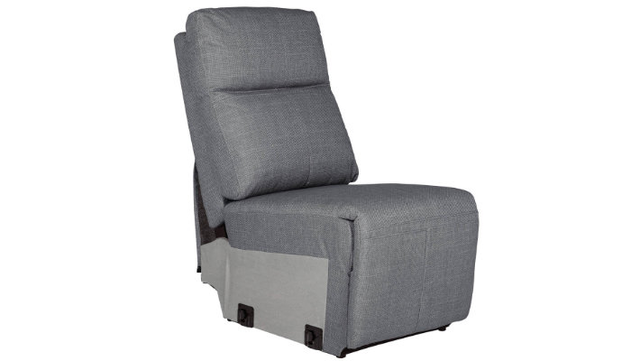 Armless Sectional in Charcoal Fabric
